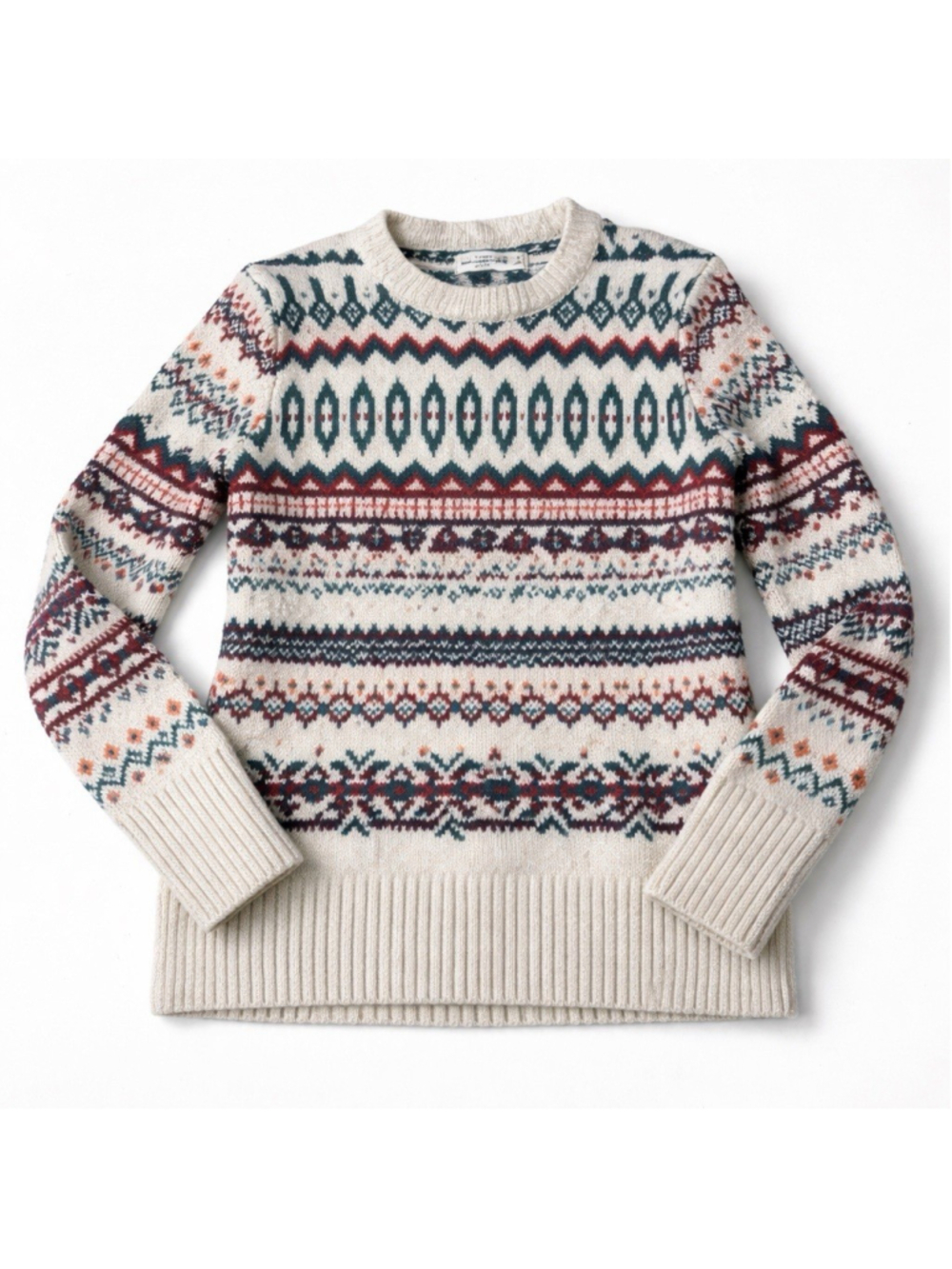 Abercrombie & Fitch Women's Small Fair Isle Wool Blend Knit Pullover Sweater